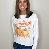 Pumpkin Season Sweet Bow Long Sleeve Top - Jessi Jayne Boutique
