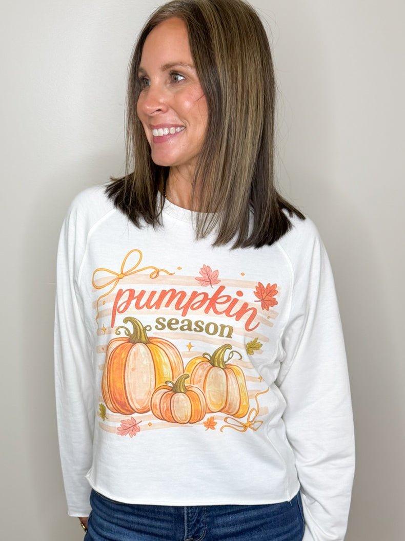 Pumpkin Season Sweet Bow Long Sleeve Top - Jessi Jayne Boutique