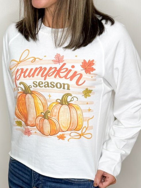 Pumpkin Season Sweet Bow Long Sleeve Top - Jessi Jayne Boutique