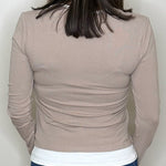 Layered Look Taupe Long Sleeve Top - Jessi Jayne Boutique