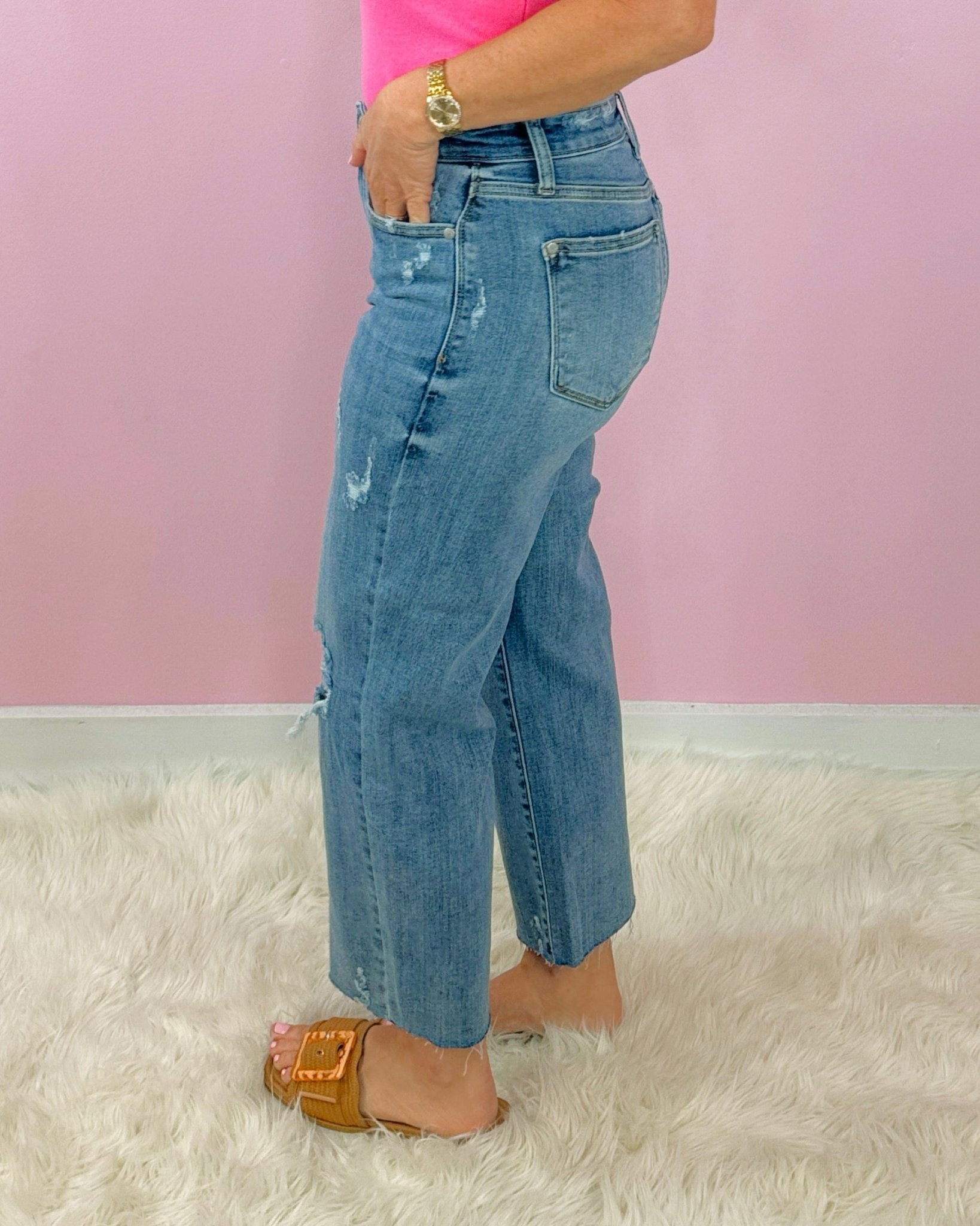 Judy Blue Coastal Edge Crop High Waist Wide Leg Jeans - Jessi Jayne Boutique