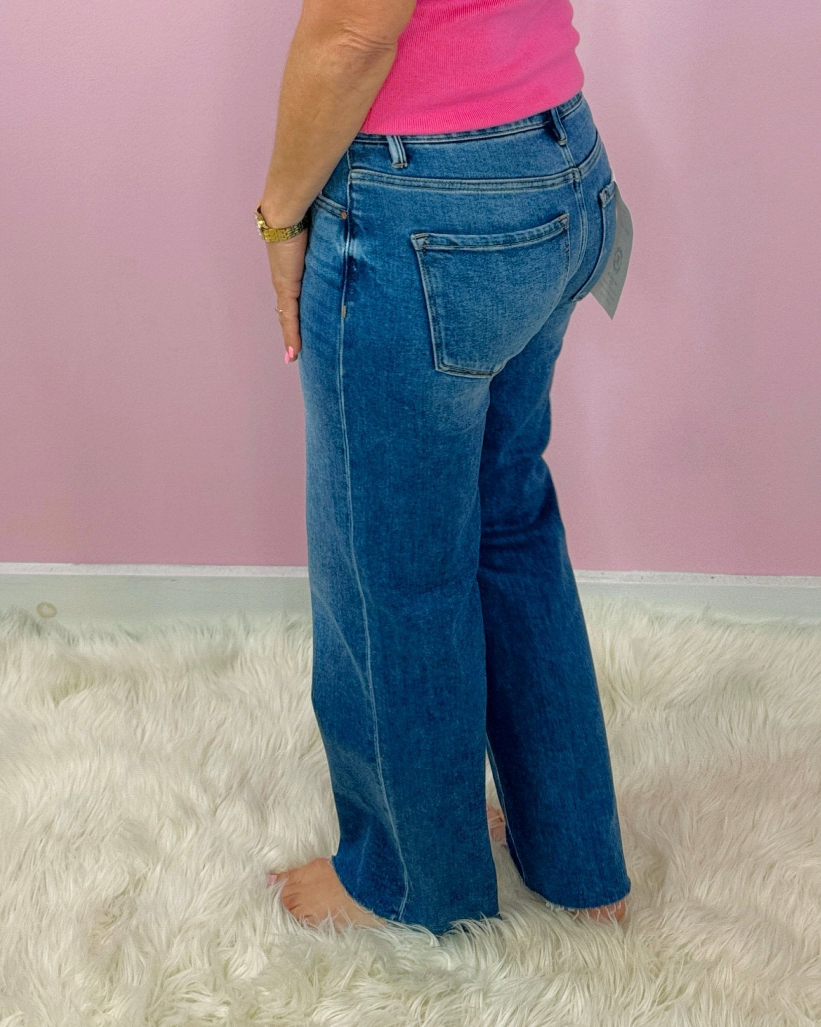 Risen Sleek & Snatched Crop Mid Rise Straight Jeans - Jessi Jayne Boutique