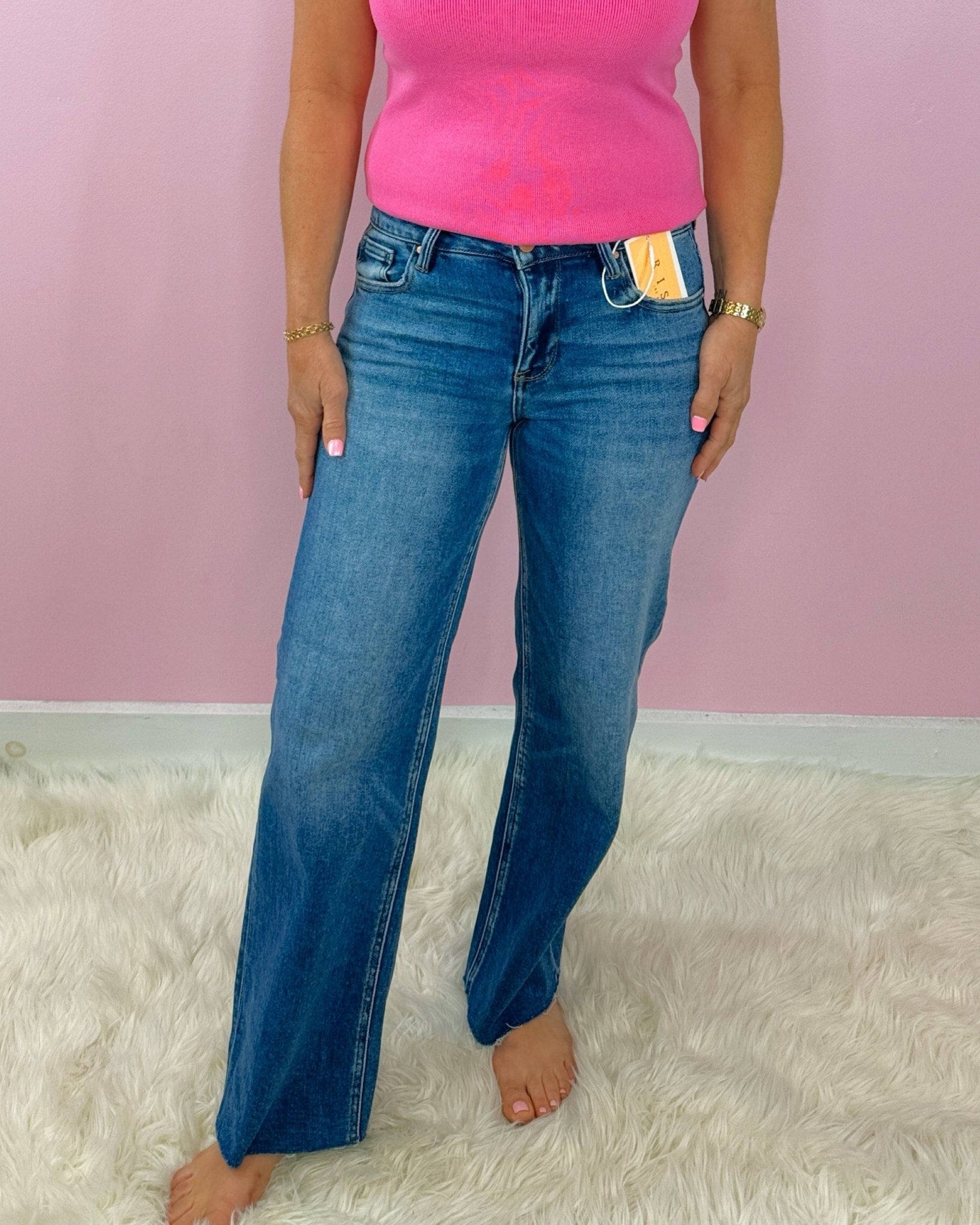 Risen Sleek & Snatched Crop Mid Rise Straight Jeans - Jessi Jayne Boutique