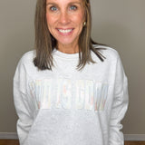 God Is Good Quilted Pastel Embroidered Sweatshirt