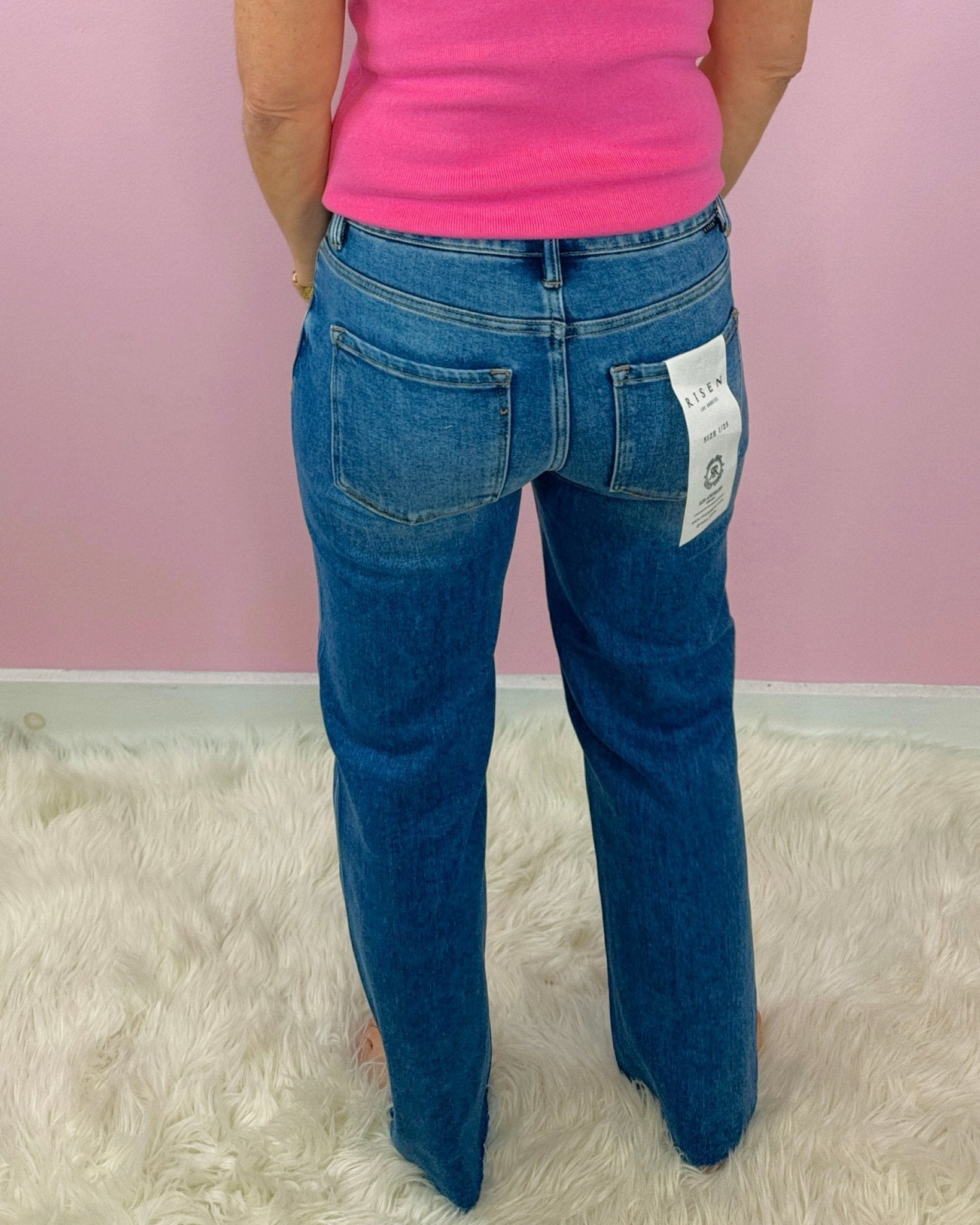 Risen Sleek & Snatched Crop Mid Rise Straight Jeans - Jessi Jayne Boutique