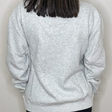 Jesus Loves Striped Embroidered Mockneck Sweatshirt