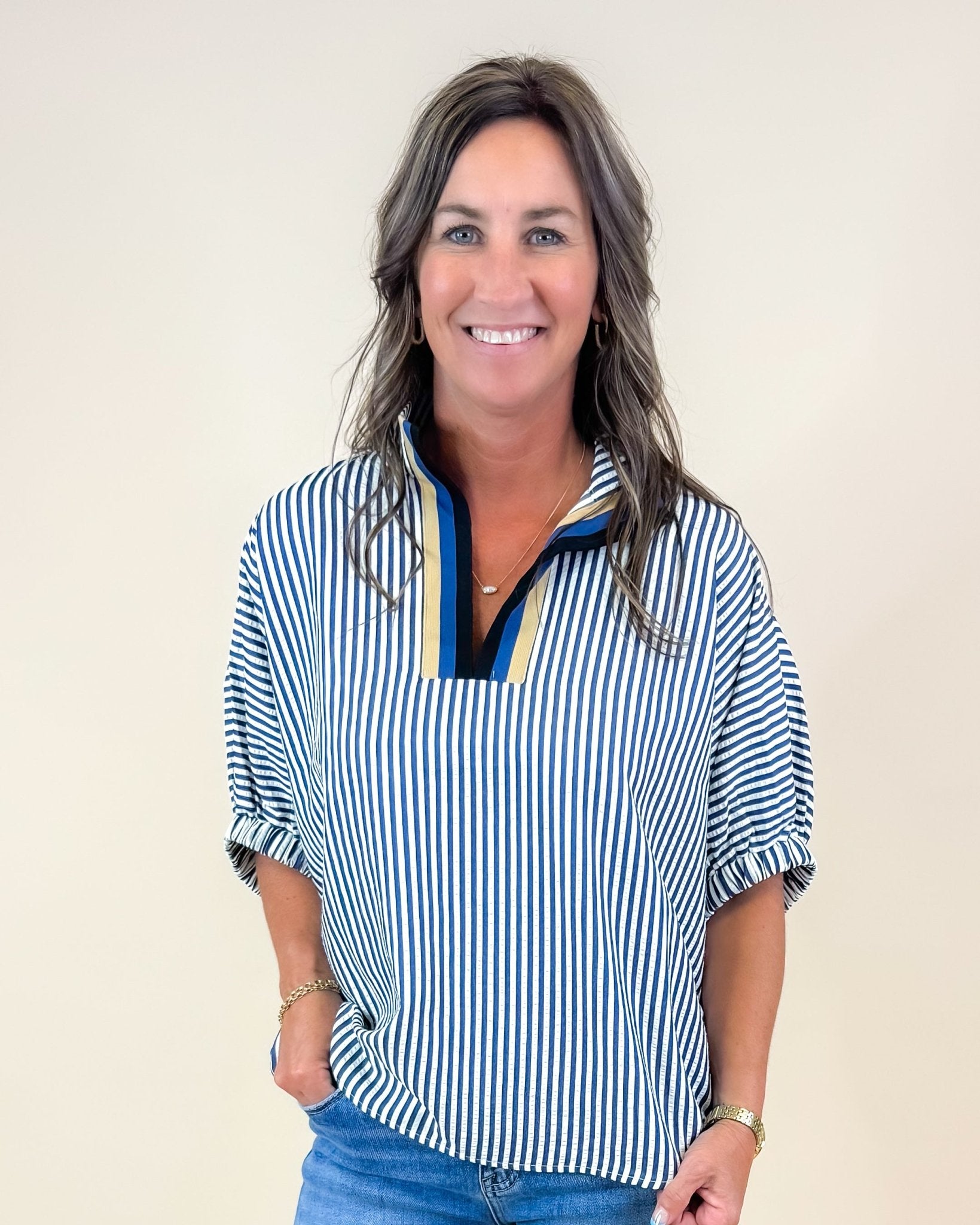 The Hampton Lane Popover Top - Jessi Jayne Boutique