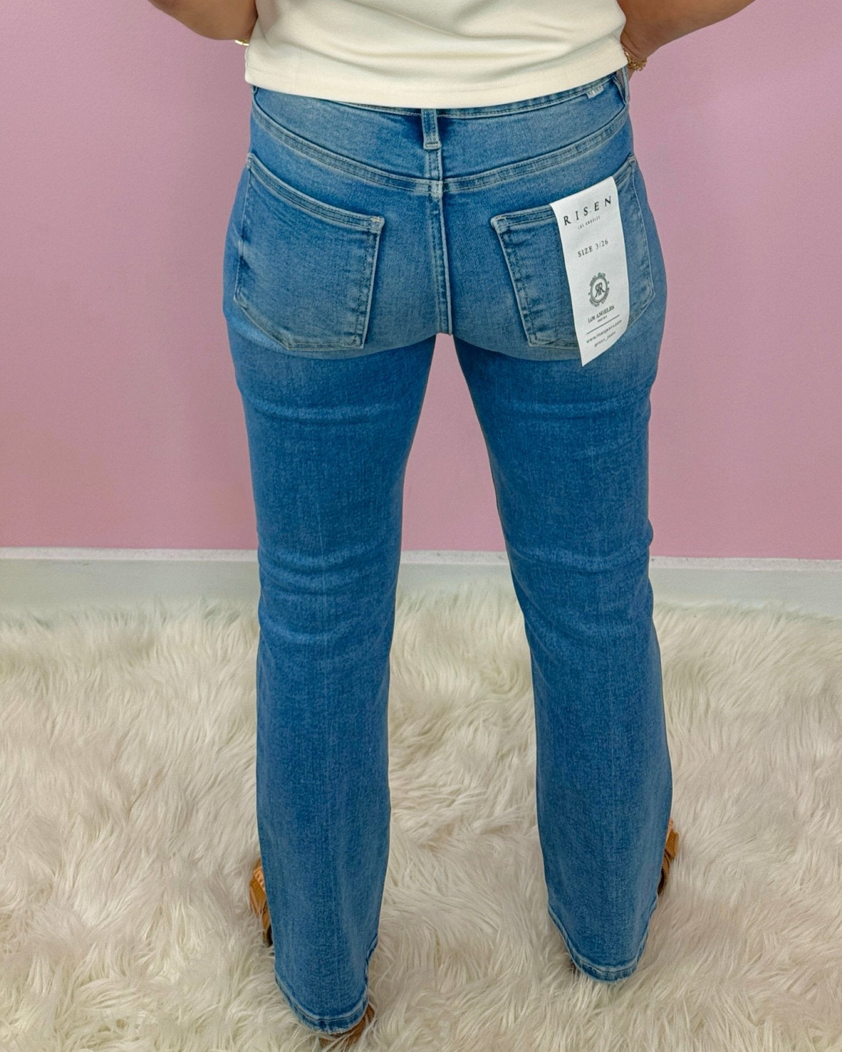 Risen Crop High Rise Tummy Control Straight Jeans - Jessi Jayne Boutique