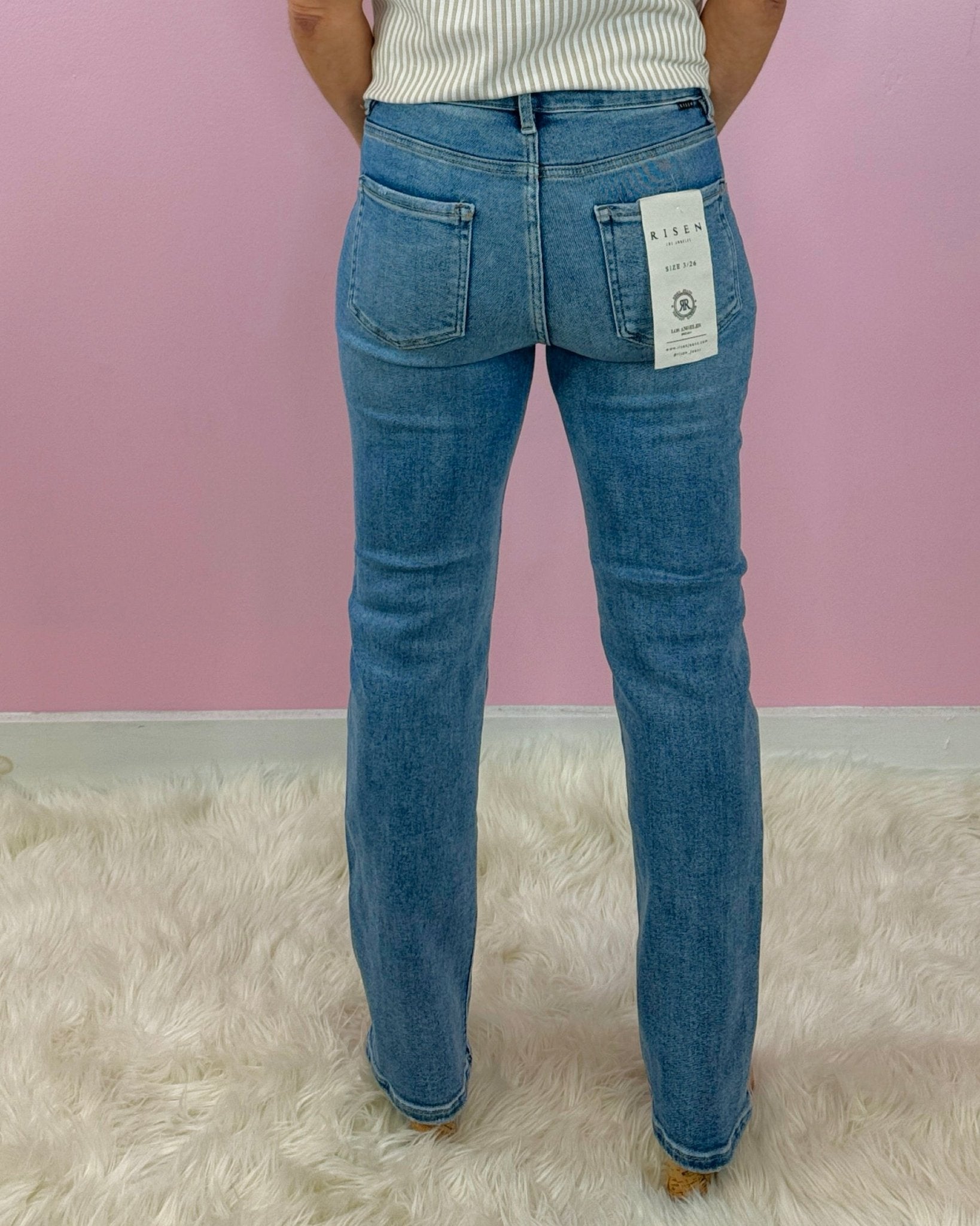 Risen High Road Straight Leg Tummy Control Jeans - Jessi Jayne Boutique