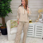 Café Stripe Wide Leg Pants - Jessi Jayne Boutique