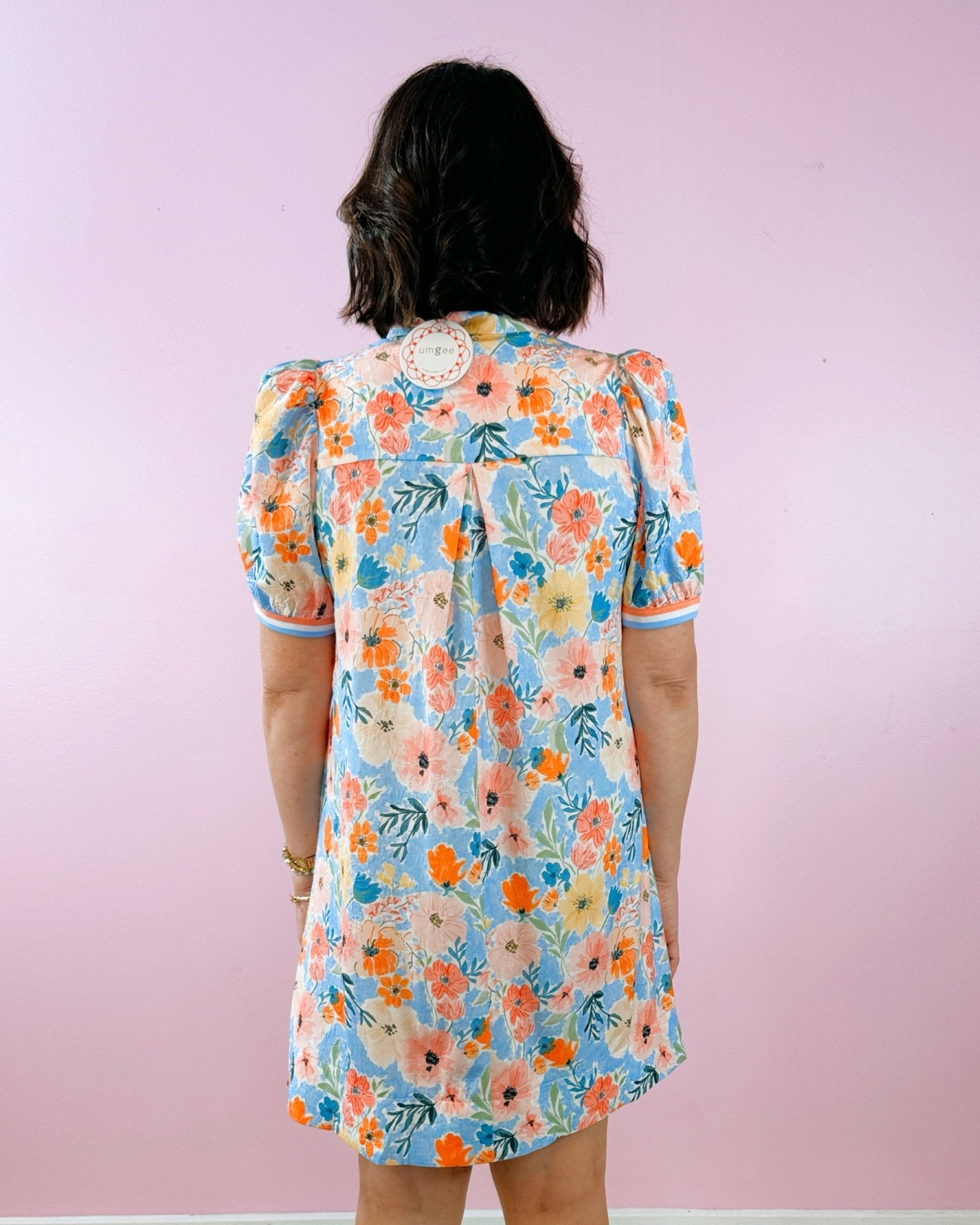 Painted Petals Puff Sleeve Dress - Jessi Jayne Boutique