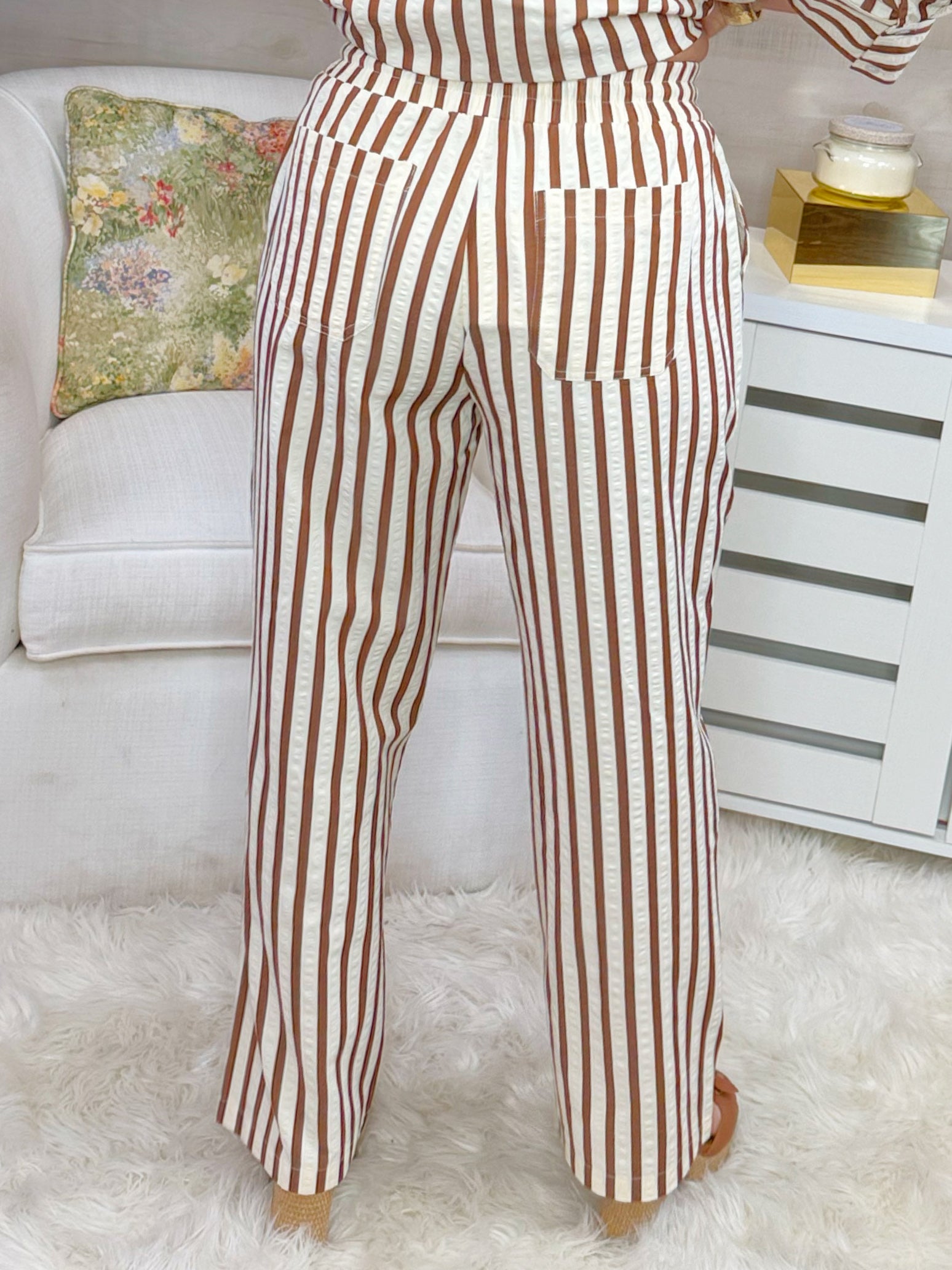 Café Stripe Wide Leg Pants - Jessi Jayne Boutique