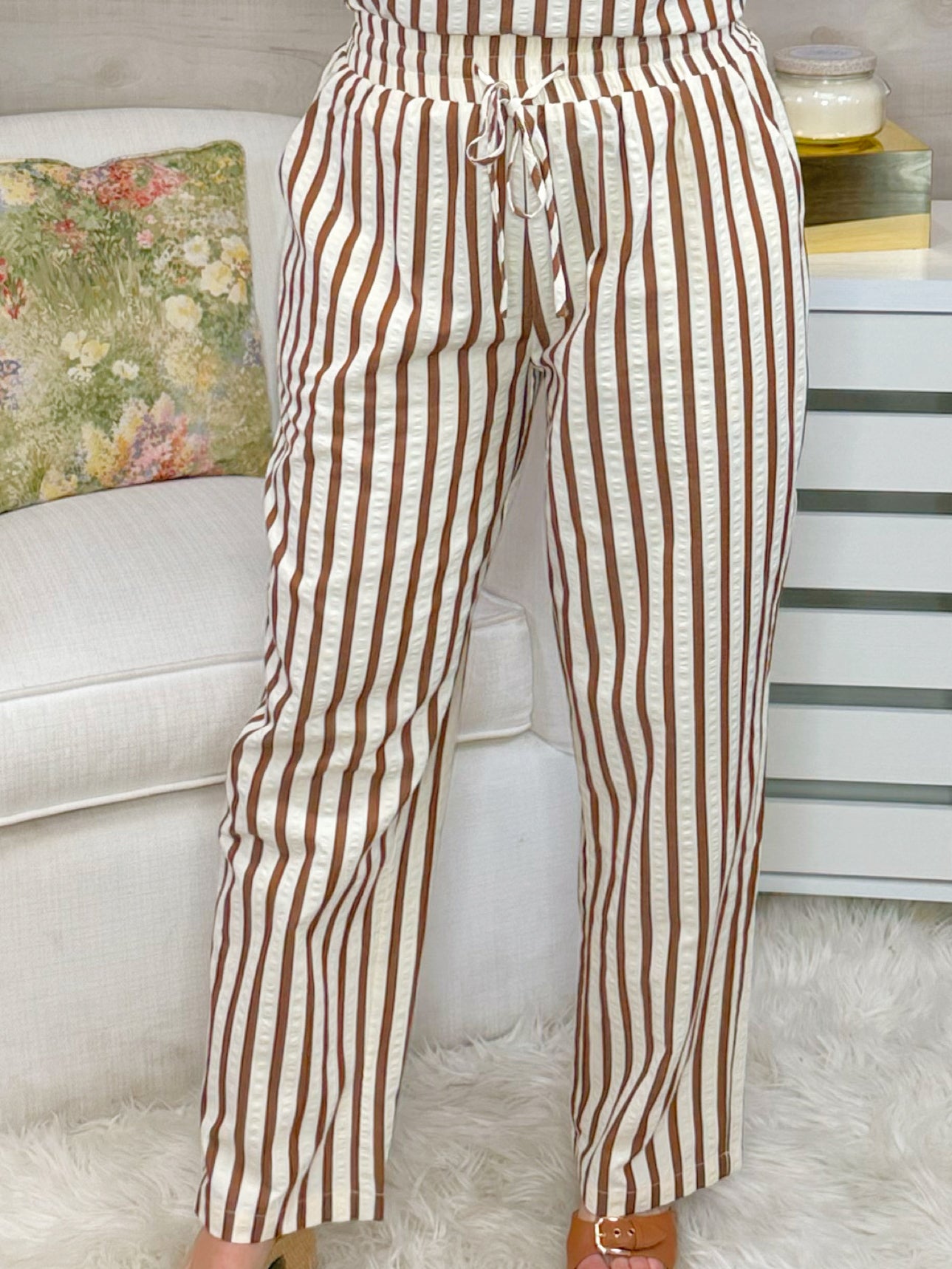 Café Stripe Wide Leg Pants - Jessi Jayne Boutique