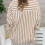 Café Stripe Popover Blouse - Jessi Jayne Boutique