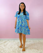 Blue Mirage Paisley Tunic Dress - Jessi Jayne Boutique