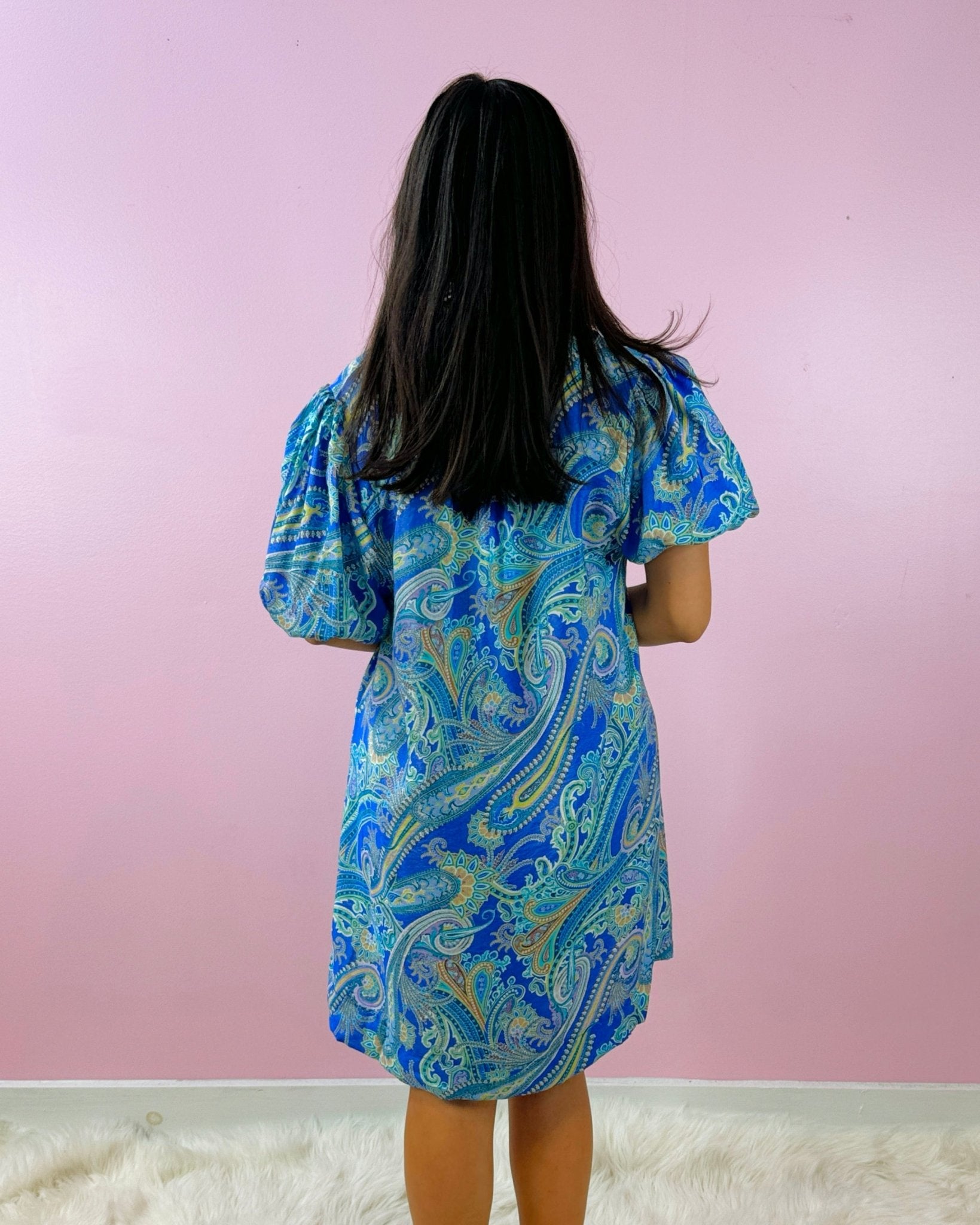 Blue Mirage Paisley Tunic Dress - Jessi Jayne Boutique