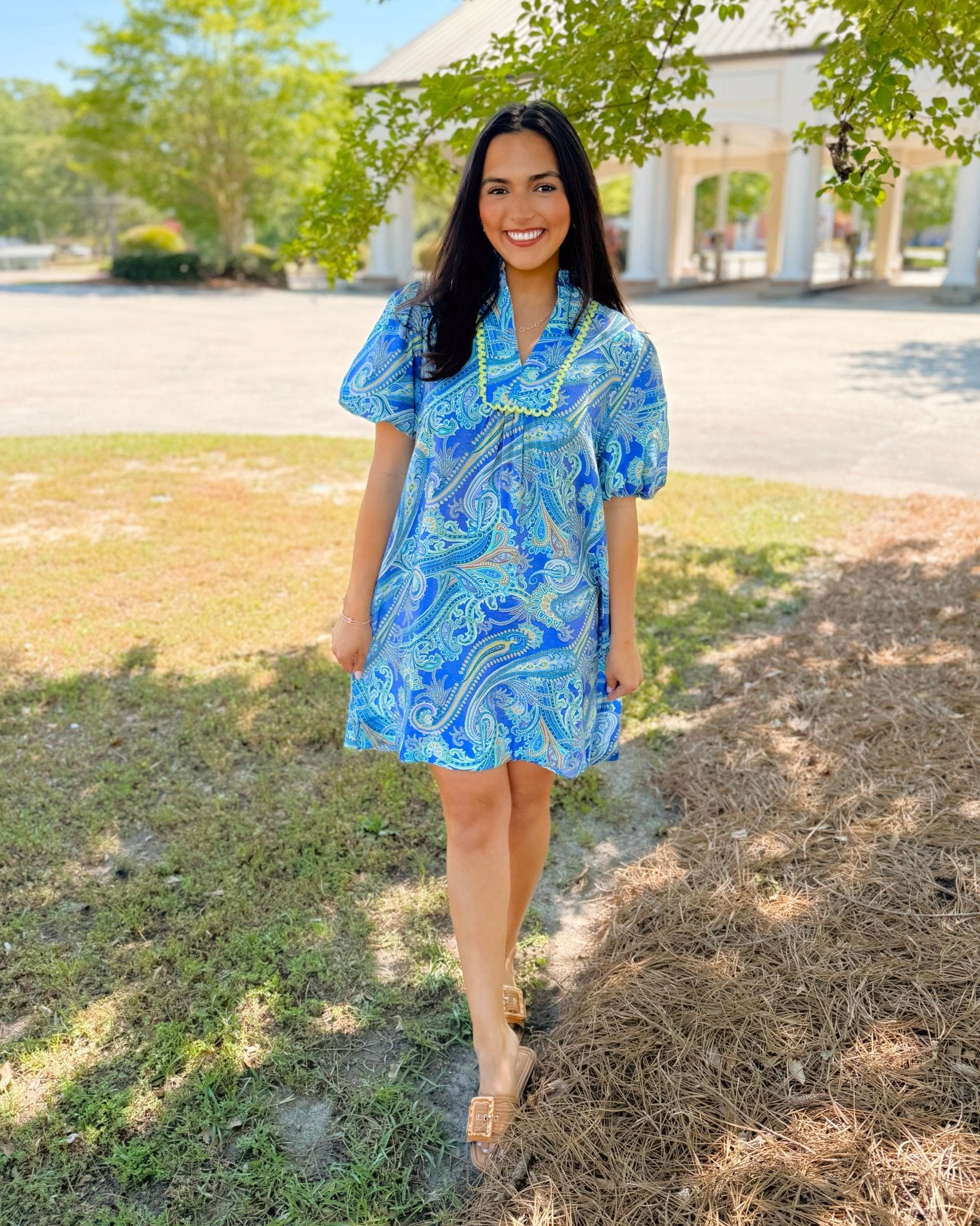 Blue Mirage Paisley Tunic Dress - Jessi Jayne Boutique