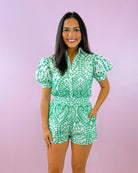 Palm Royale Collared Romper - Jessi Jayne Boutique
