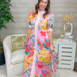 Wild Bloom Button - Front Maxi Dress - Jessi Jayne Boutique