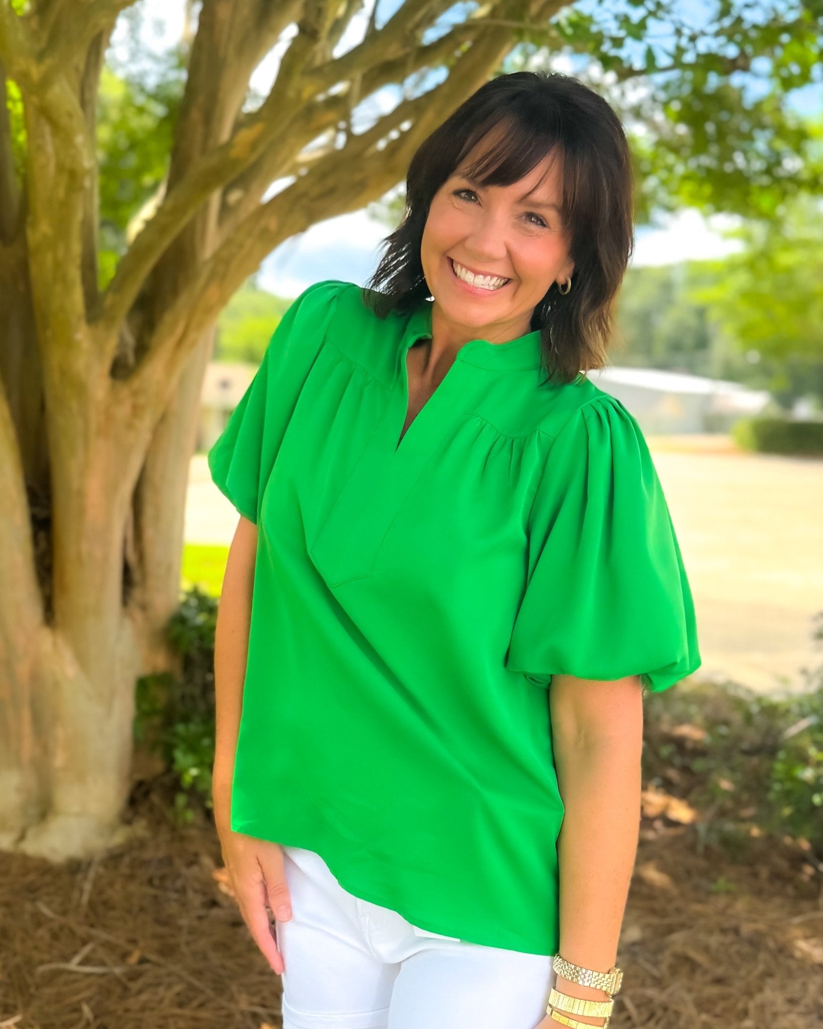 The Pop Luxe Blouse - Jessi Jayne Boutique