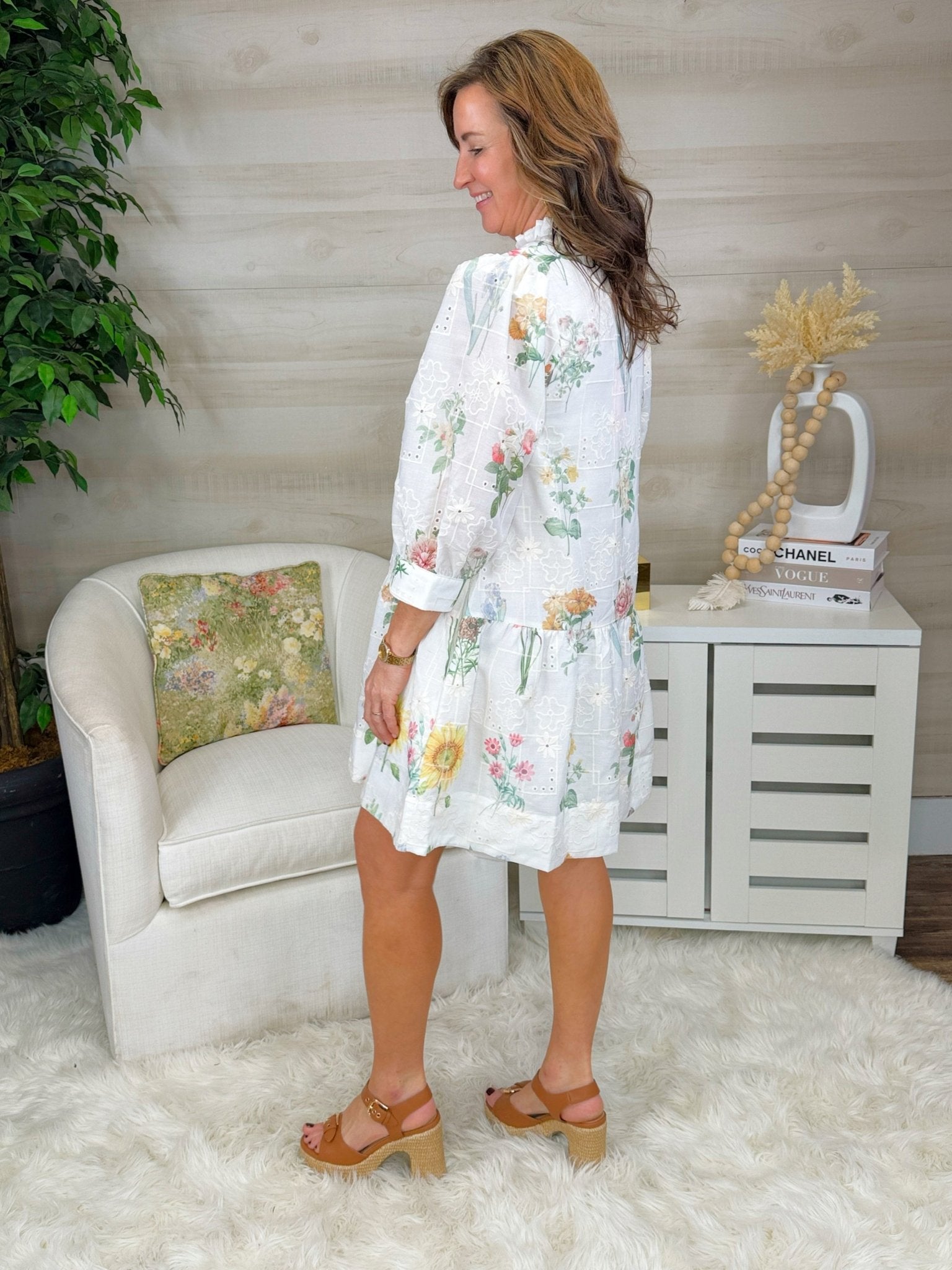 Soft Meadow Floral Eyelet Dress - Jessi Jayne Boutique