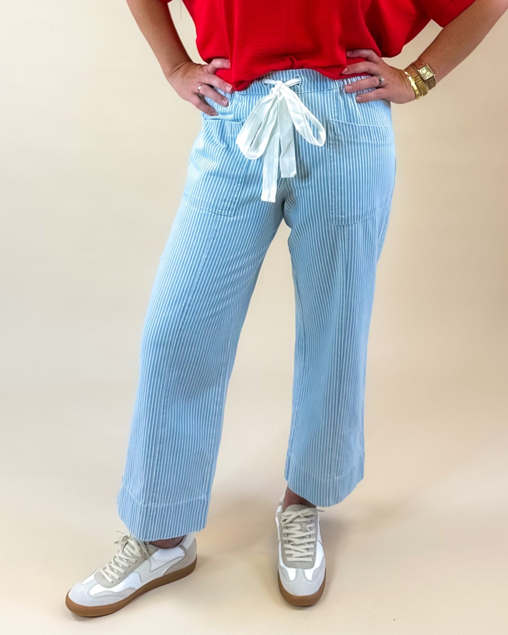 Seaside Stripe Drawstring Pants - Jessi Jayne Boutique