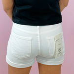 Polished & Poised White High Rise Tummy Control Shorts - Jessi Jayne Boutique