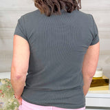Daily Wear Ribbed Tee in Charcoal - Jessi Jayne Boutique