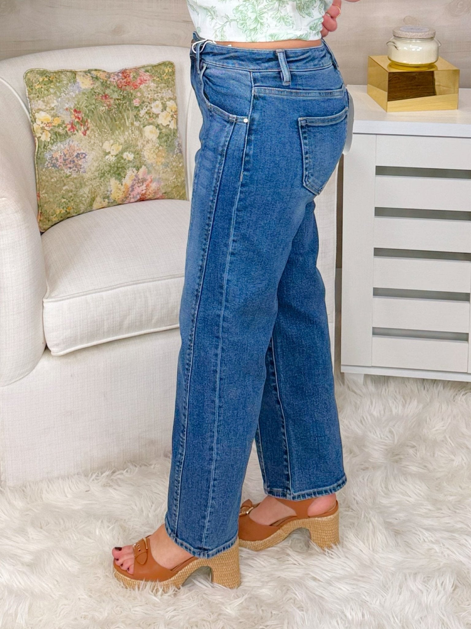 Risen Clean Line Crop Straight Jeans - Jessi Jayne Boutique