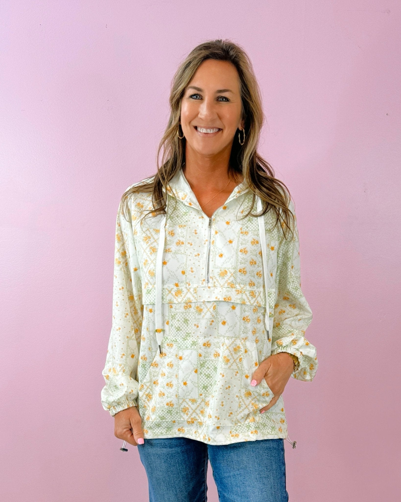 Meadow Breeze Hooded Windbreaker - Jessi Jayne Boutique