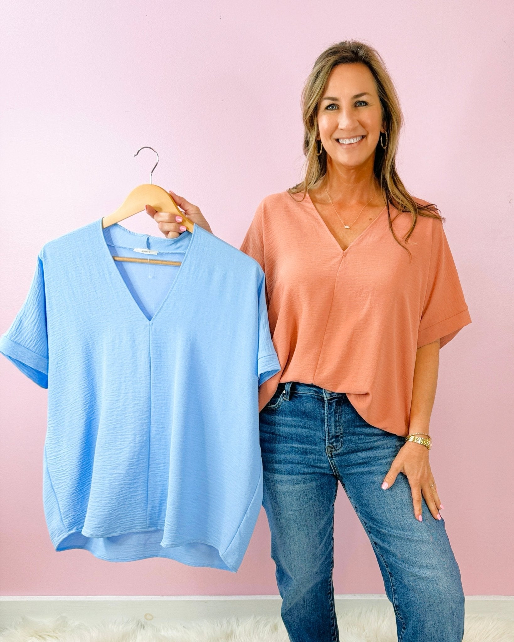 Effortless Flow V - Neck Top - Jessi Jayne Boutique