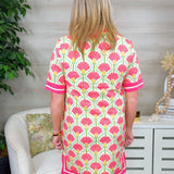 Petal Fan Print Printed Dress - Jessi Jayne Boutique