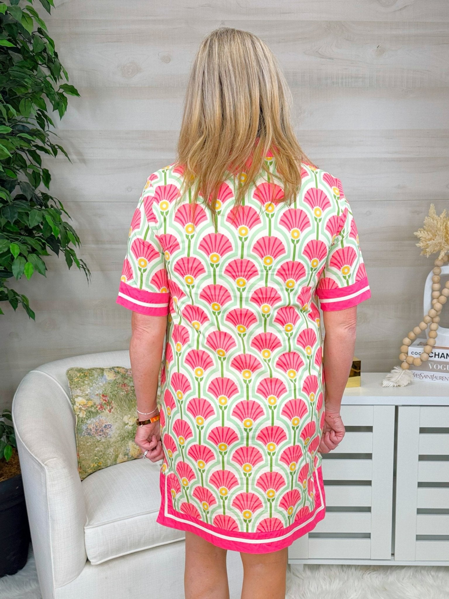 Petal Fan Print Printed Dress - Jessi Jayne Boutique