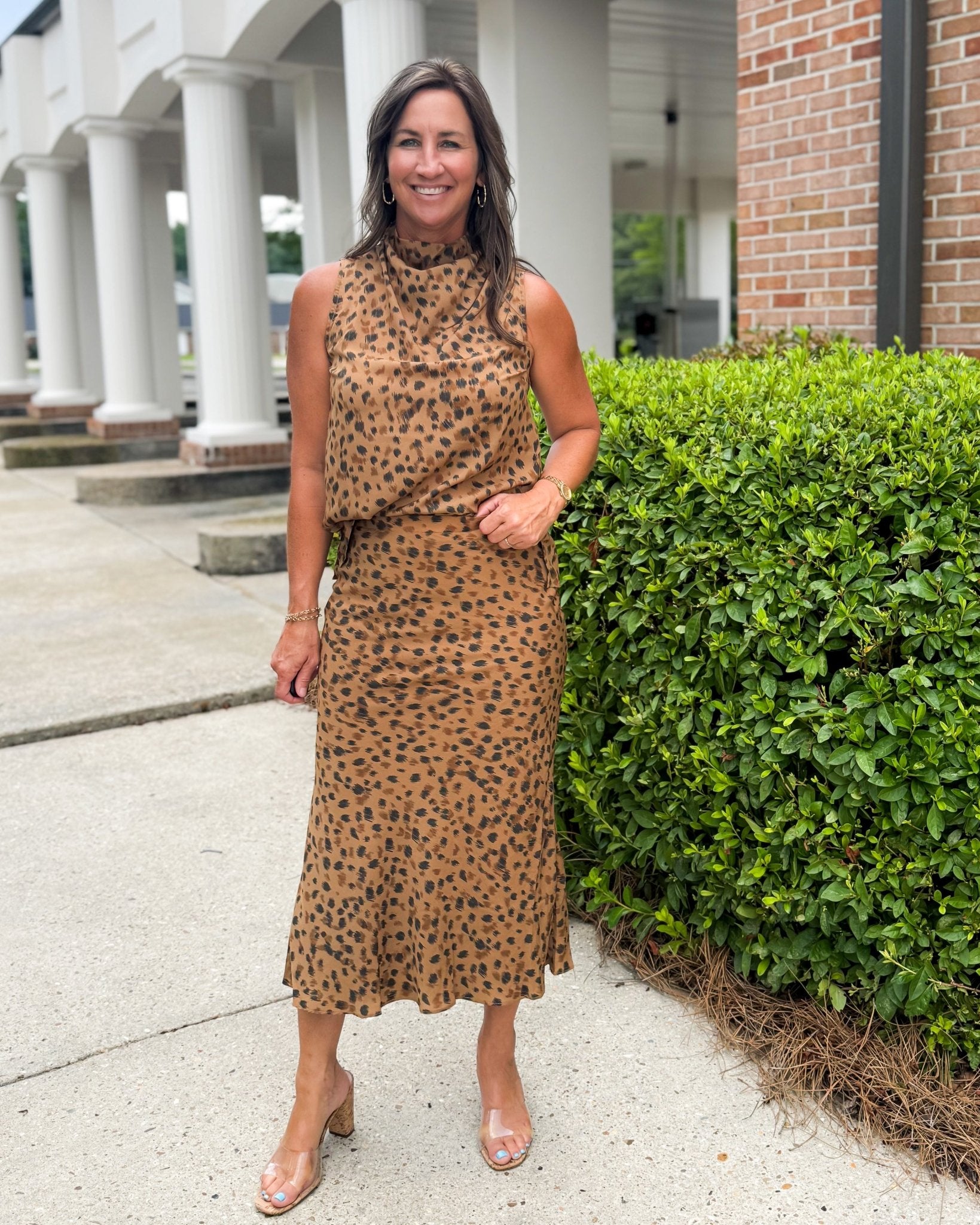 Wild Whisper Mock Neck Skirt Set - Jessi Jayne Boutique