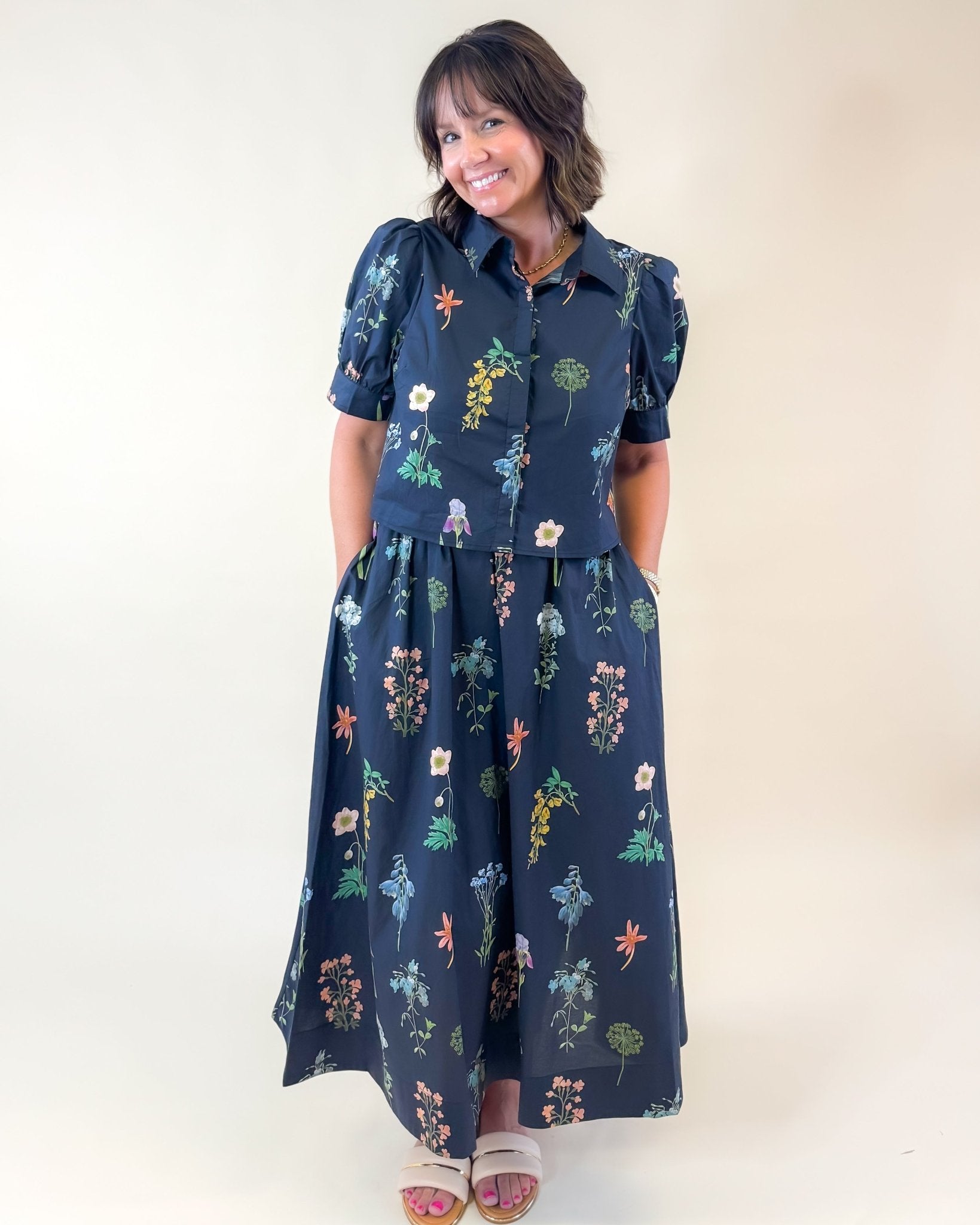 Midnight Meadow Two - Piece Set - Jessi Jayne Boutique