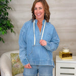 Downtime Denim Pullover Top - Jessi Jayne Boutique