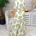 Olive Crest Printed Maxi Dress - Jessi Jayne Boutique