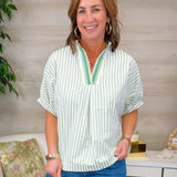 Simple Joy Sage Stripe Top - Jessi Jayne Boutique