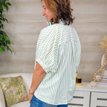 Simple Joy Sage Stripe Top - Jessi Jayne Boutique
