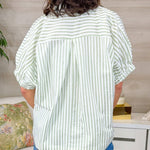 Simple Joy Sage Stripe Top - Jessi Jayne Boutique