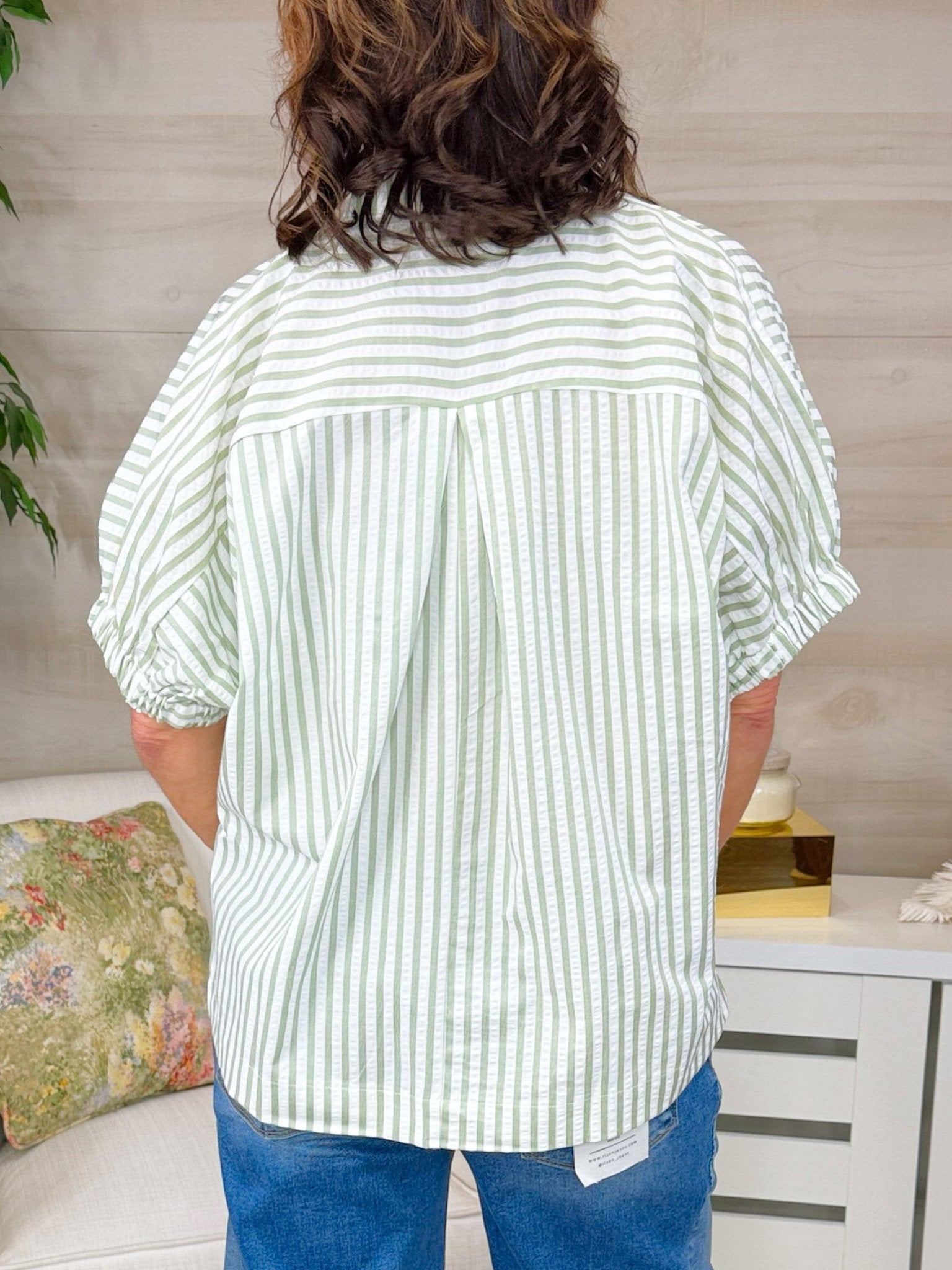Simple Joy Sage Stripe Top - Jessi Jayne Boutique