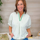 Simple Joy Sage Stripe Top - Jessi Jayne Boutique