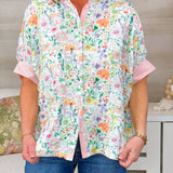 Pretty Things Floral Button - Down Blouse - Jessi Jayne Boutique