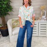 Pretty Things Floral Button - Down Blouse - Jessi Jayne Boutique