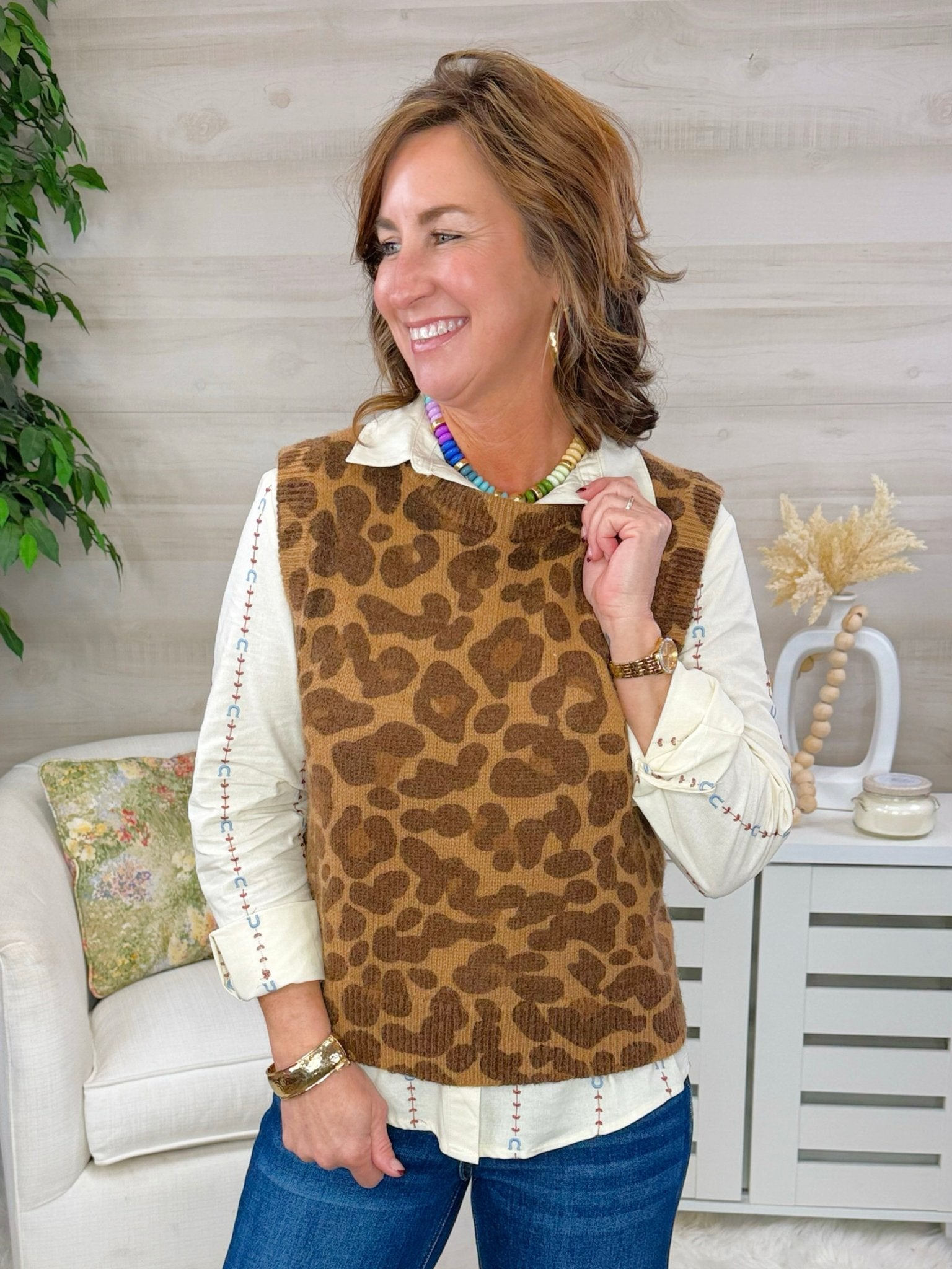 Lucky Stitch Button Down Blouse - Jessi Jayne Boutique