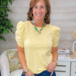 Sunlit Gathered Sleeve Cotton Top - Jessi Jayne Boutique