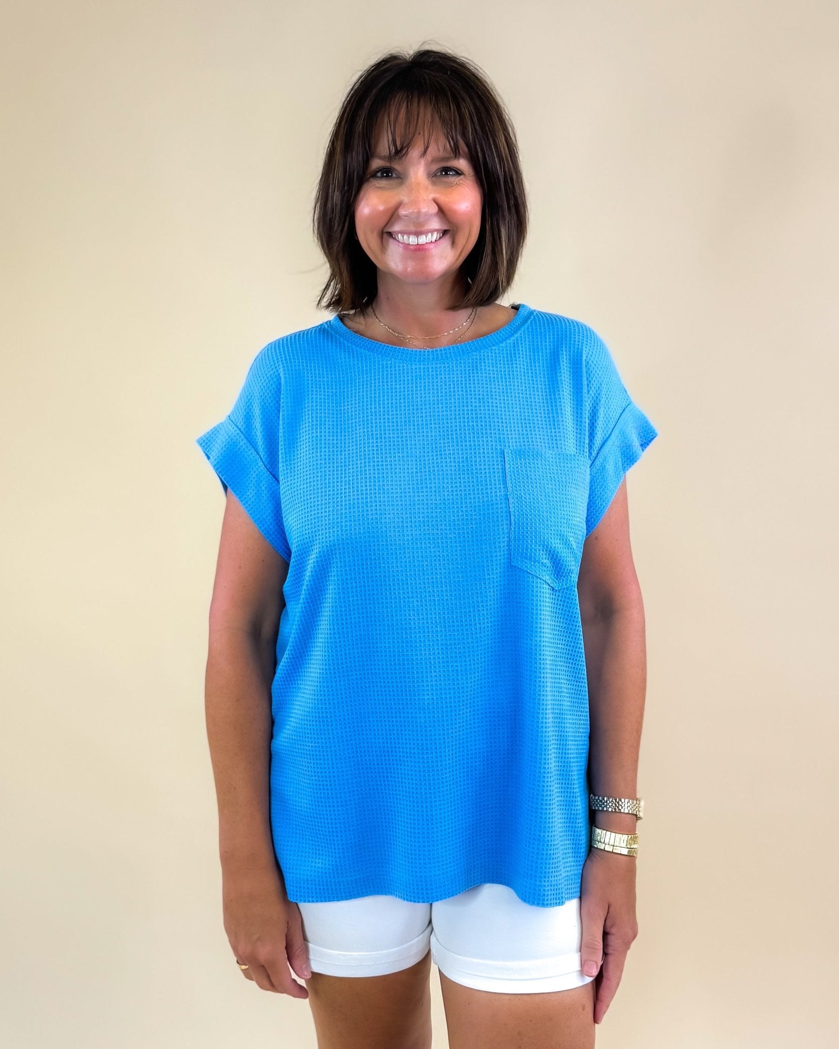 The Chill Mode Waffle Knit Top - Jessi Jayne Boutique