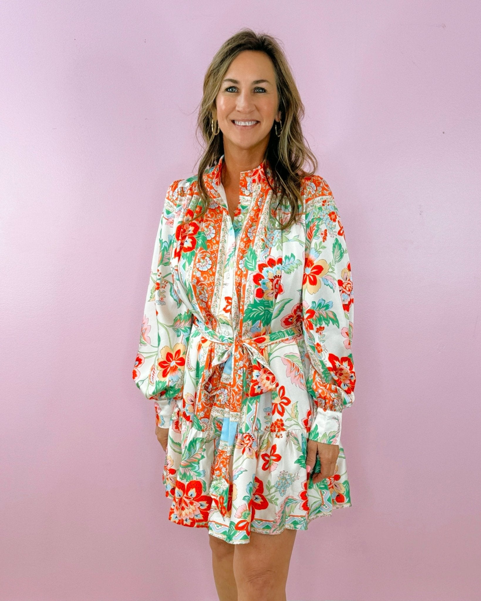 Garden Party Belted Mini Dress - Jessi Jayne Boutique