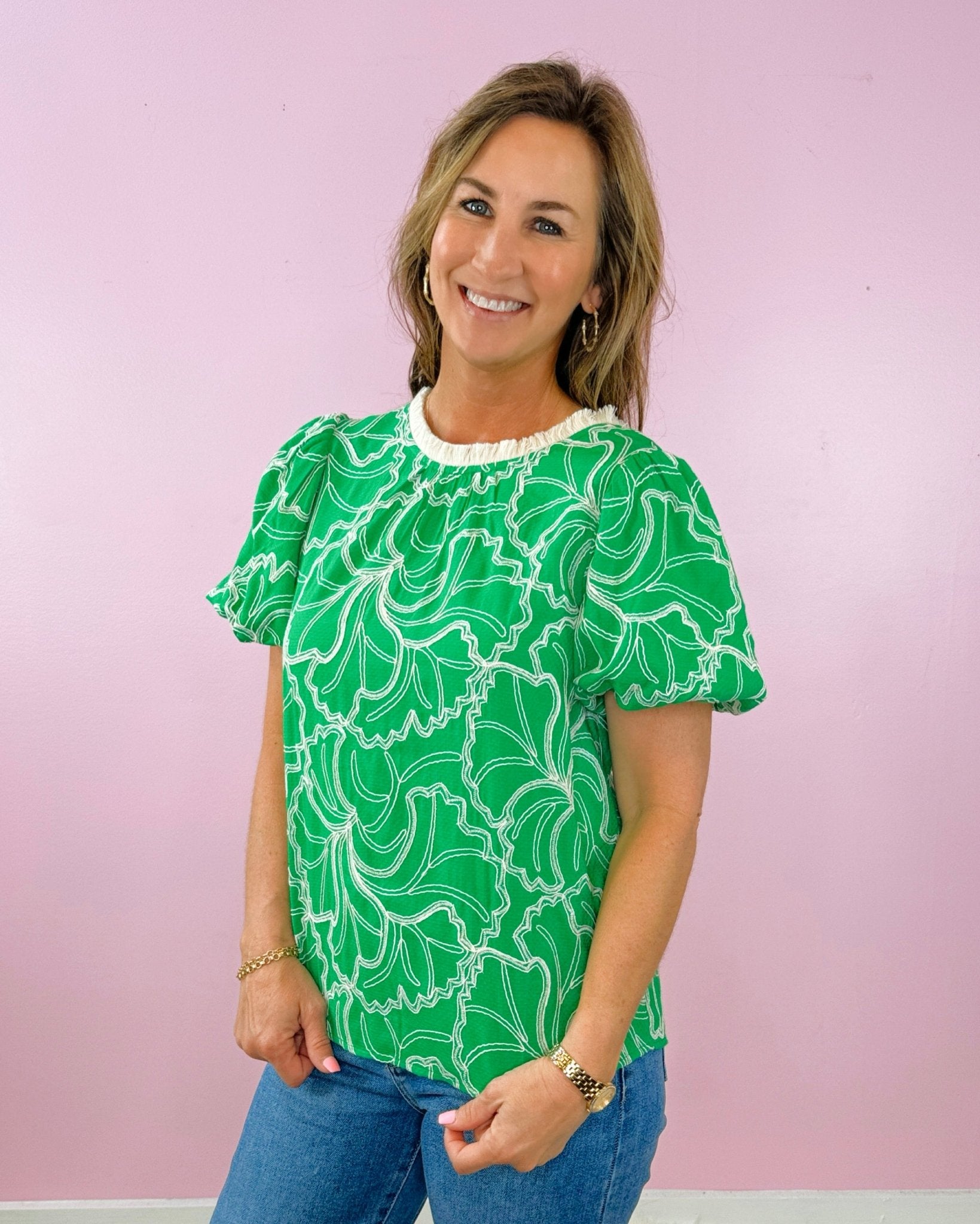 Summer Breeze Embroidered Back - Tie Top - Jessi Jayne Boutique