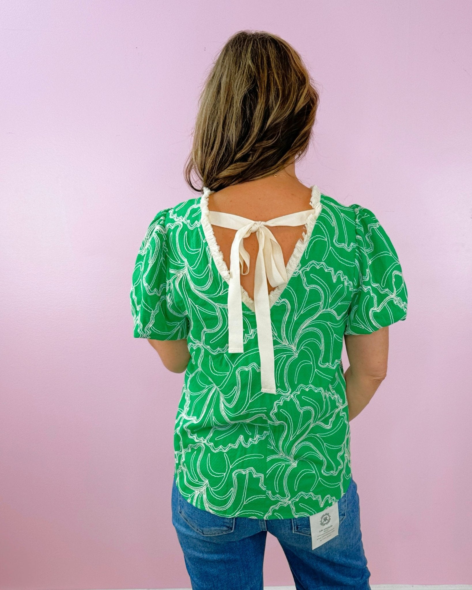 Summer Breeze Embroidered Back - Tie Top - Jessi Jayne Boutique